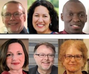 Top row: Robert Light (chair), Robin Folkerts (vice chair), Tham Ndlovu

Bottom row: Pastor KrisAnne Swartley, Steve Myers (treasurer), Laurel Alleger